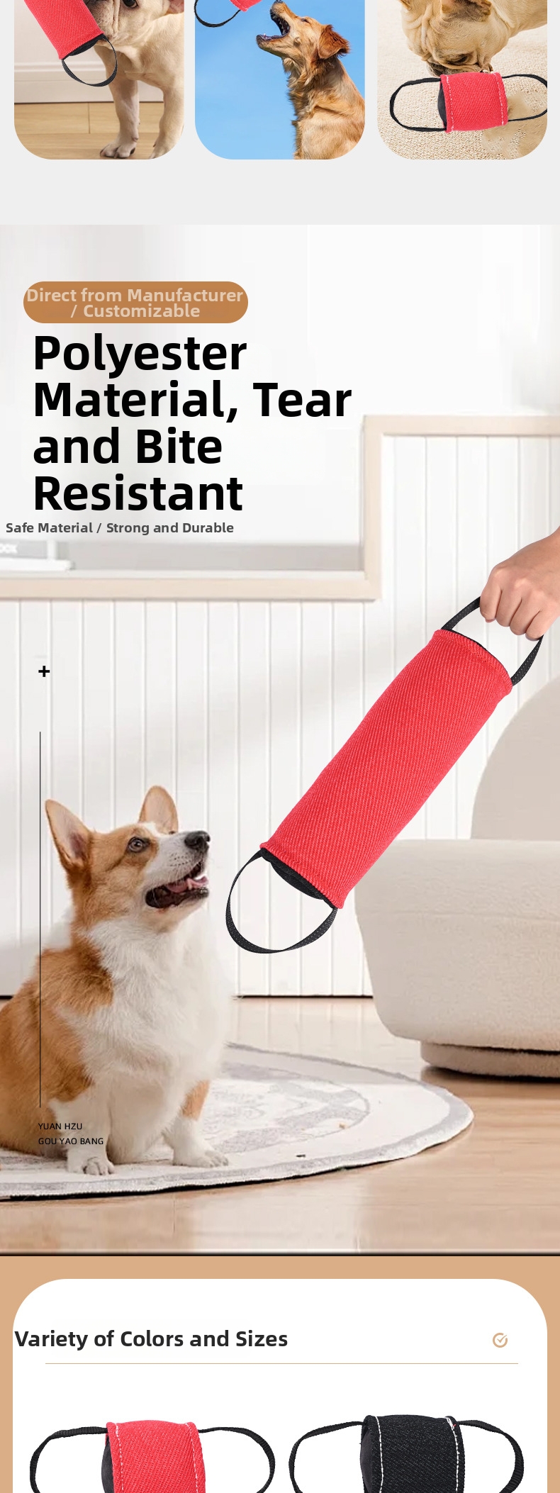 Durable Dog Training Tug Toy And Chew Bag For Agility Training_voghion.com