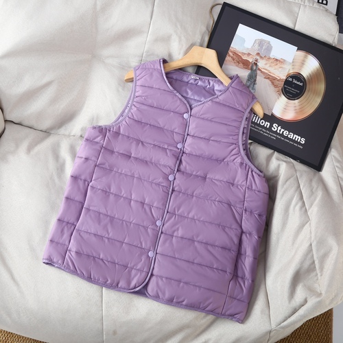 Lightweight Cotton Vests for Autumn and Winter, Short-Sleeved, Solid Color, Collarless Inner Vests for Ladies, Close-Fitting Warm Backless Tops