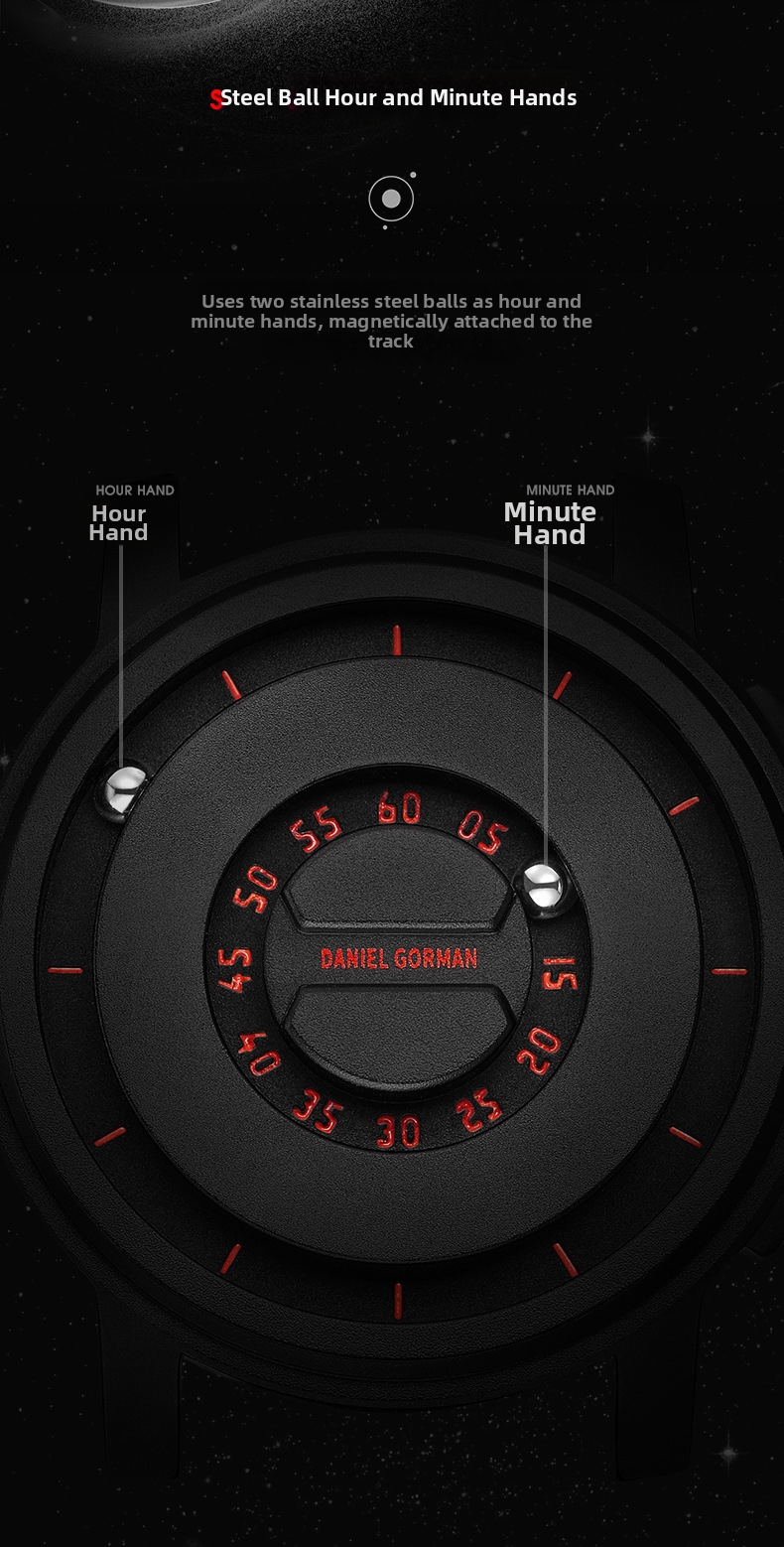 Orologio a levitazione magnetica da uomo, trendy, celeste, cool, high-tech, creativo e dal design unico, nuovo Wormhole_voghion.com
