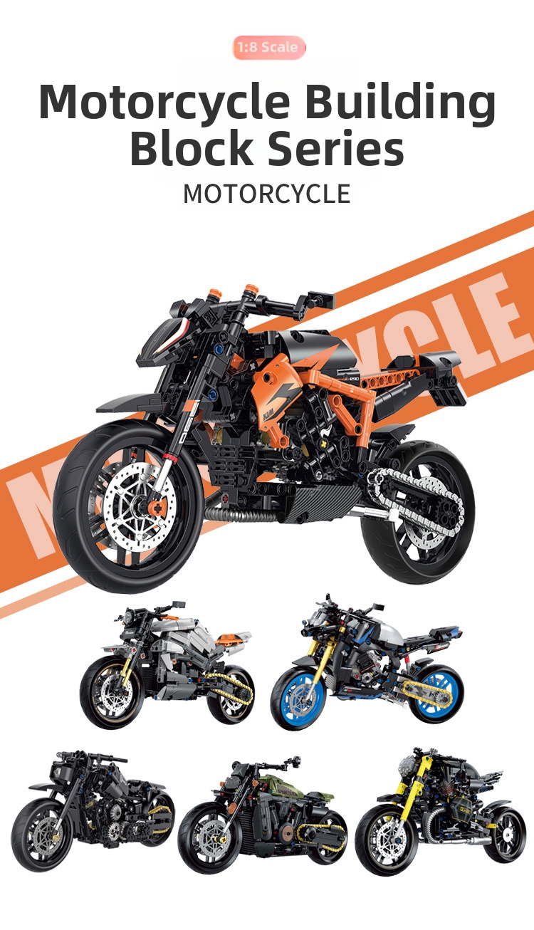 Moto en blocs de construction jouet pour garçon cadeau créatif_voghion.com