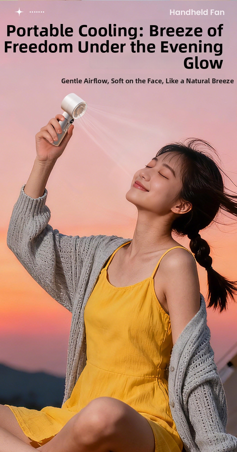 Handheld Portable Fan With Turbine Engine And Digital Display_voghion.com