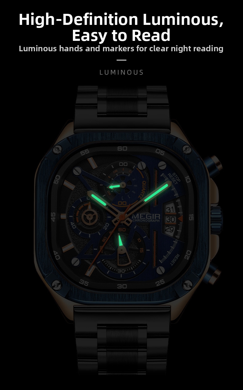 Herren Chronograph Quarzuhr Mit Edelstahlarmband Und Datumsanzeige_voghion.com