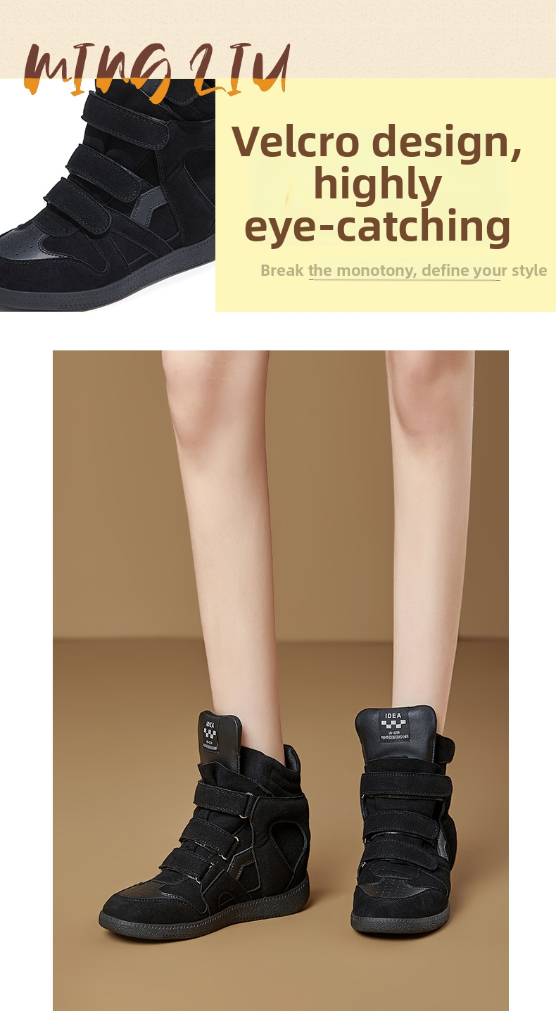Damen Retro Echtleder Keil-sneaker Weiße Freizeitschuhe_voghion.com