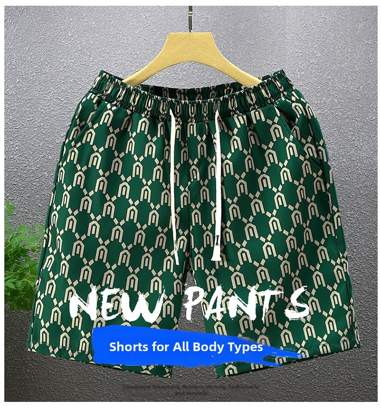 Men's Summer Beach Shorts Straight Fit Trendy Polyester Shorts_voghion.com
