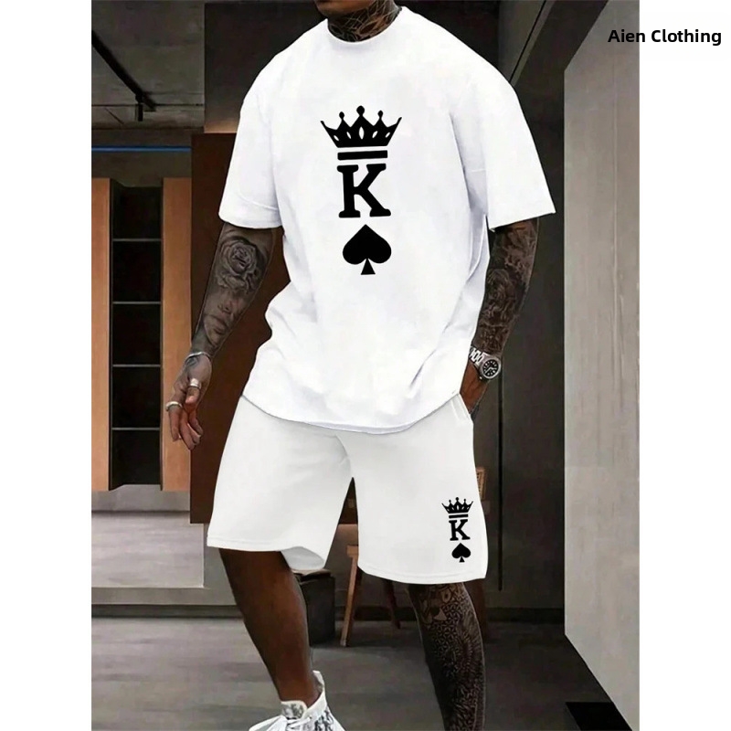 Men's 3D Print T-Shirt And Shorts Set, Summer Comfort Casual Two-Piece Outfit With Digital Pattern_viptrois.com