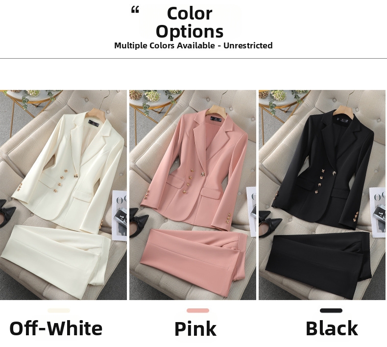 Women's Blazer Sets Formal Business Suit For Women Professional_voghion.com