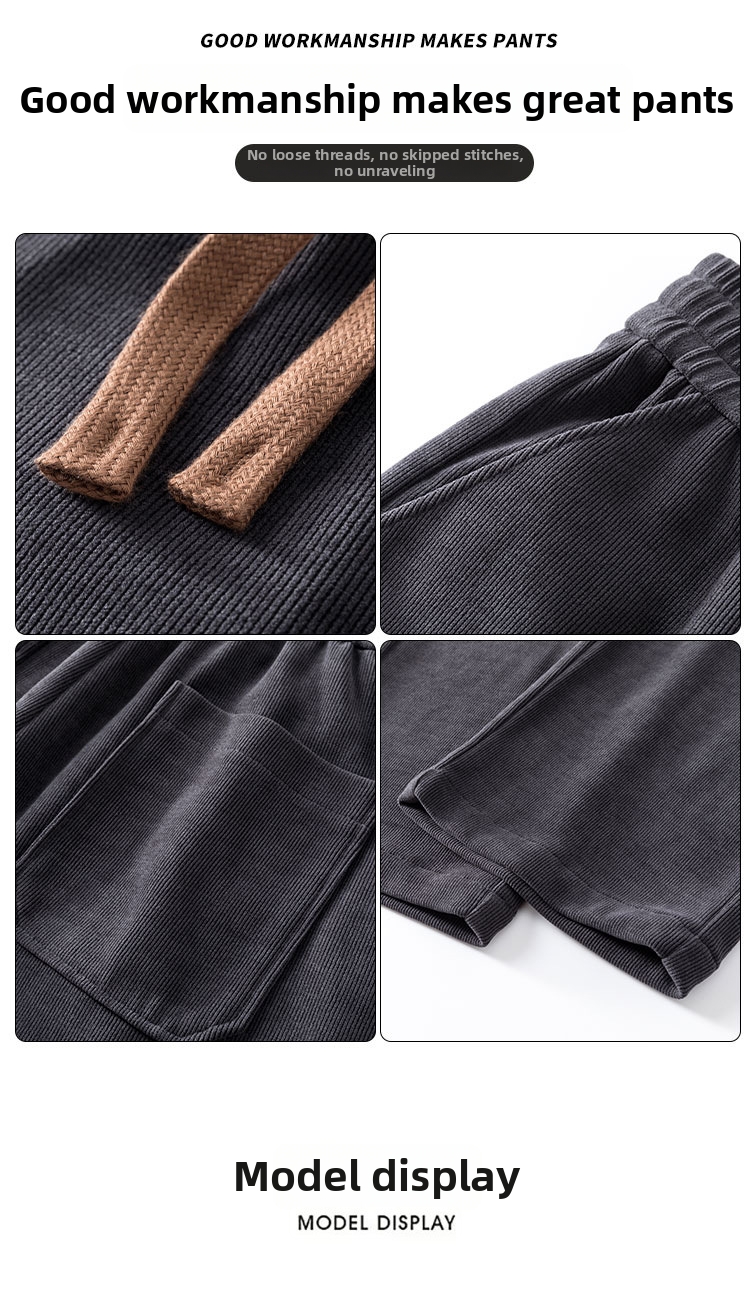 Herren Sweatpants Freizeithose Gerade Cord Hose Für Den Winter_voghion.com