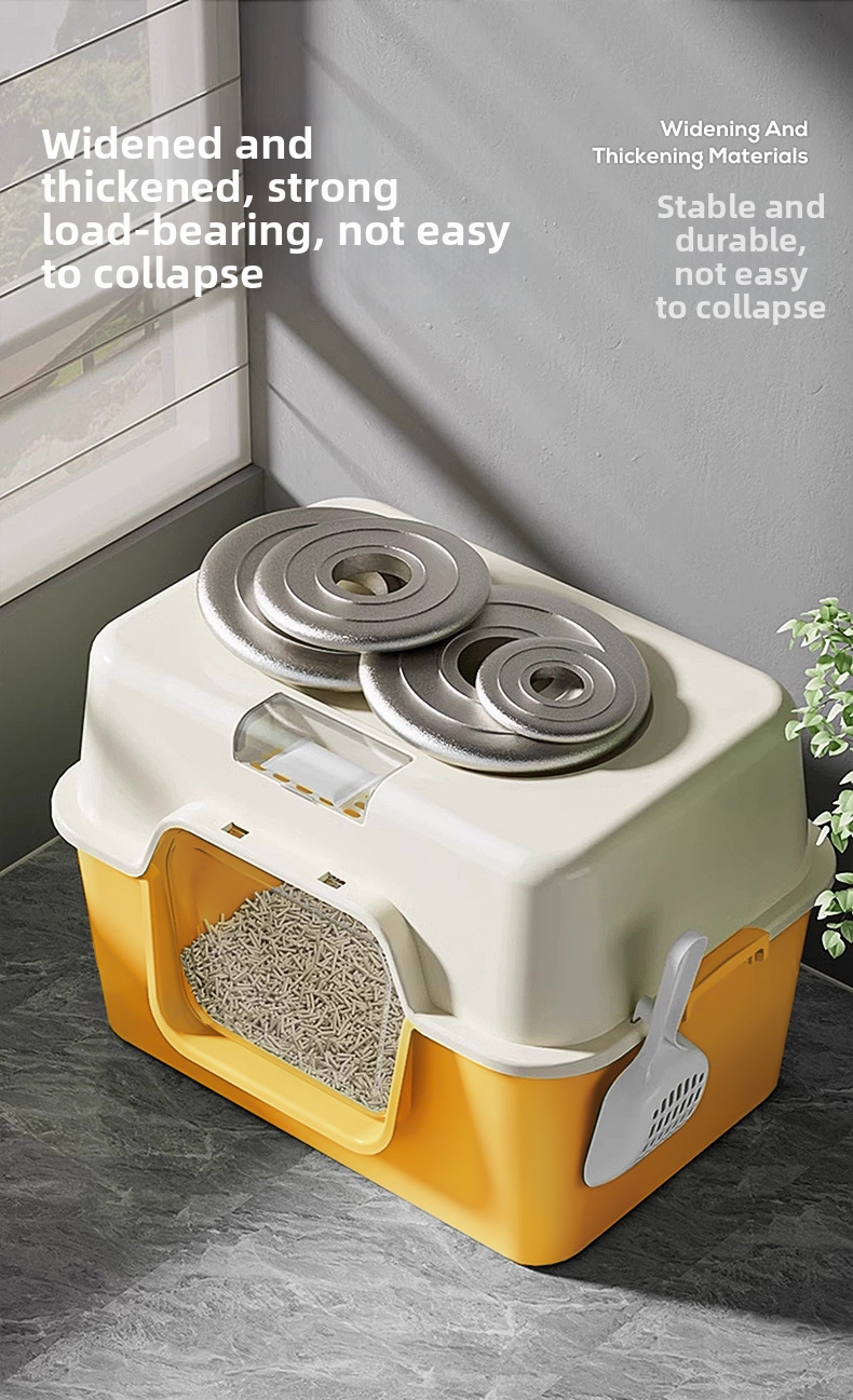 Large Enclosed Cat Litter Box With Splash And Odor Protection_voghion.com