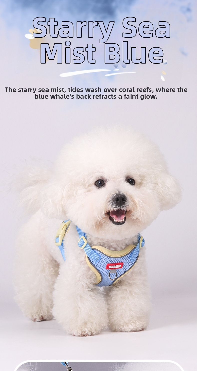 Reflective Breathable Pet Harness And Leash Set For Dogs And Cats_voghion.com