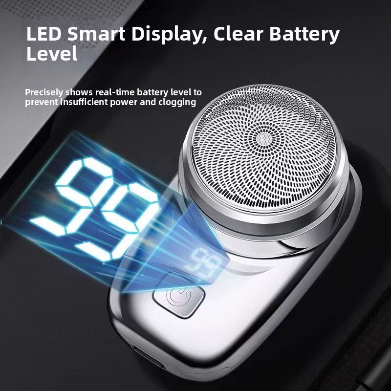 Mini digitaal scheerapparaat voor mannen, volledig afwasbaar, draagbaar, met extra lange batterijduur en USB-oplaadfunctie._voghion.com