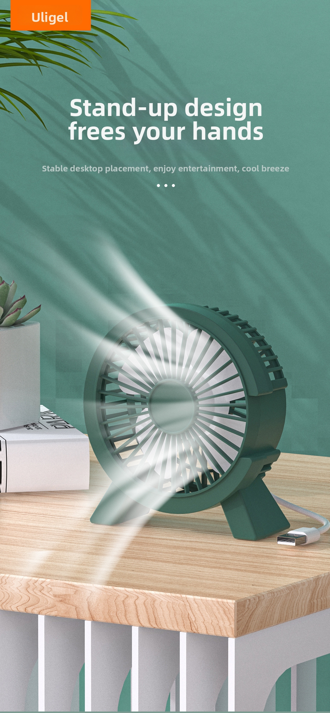 Kleiner Cartoon Usb Tischventilator Leise Für Studenten_voghion.com