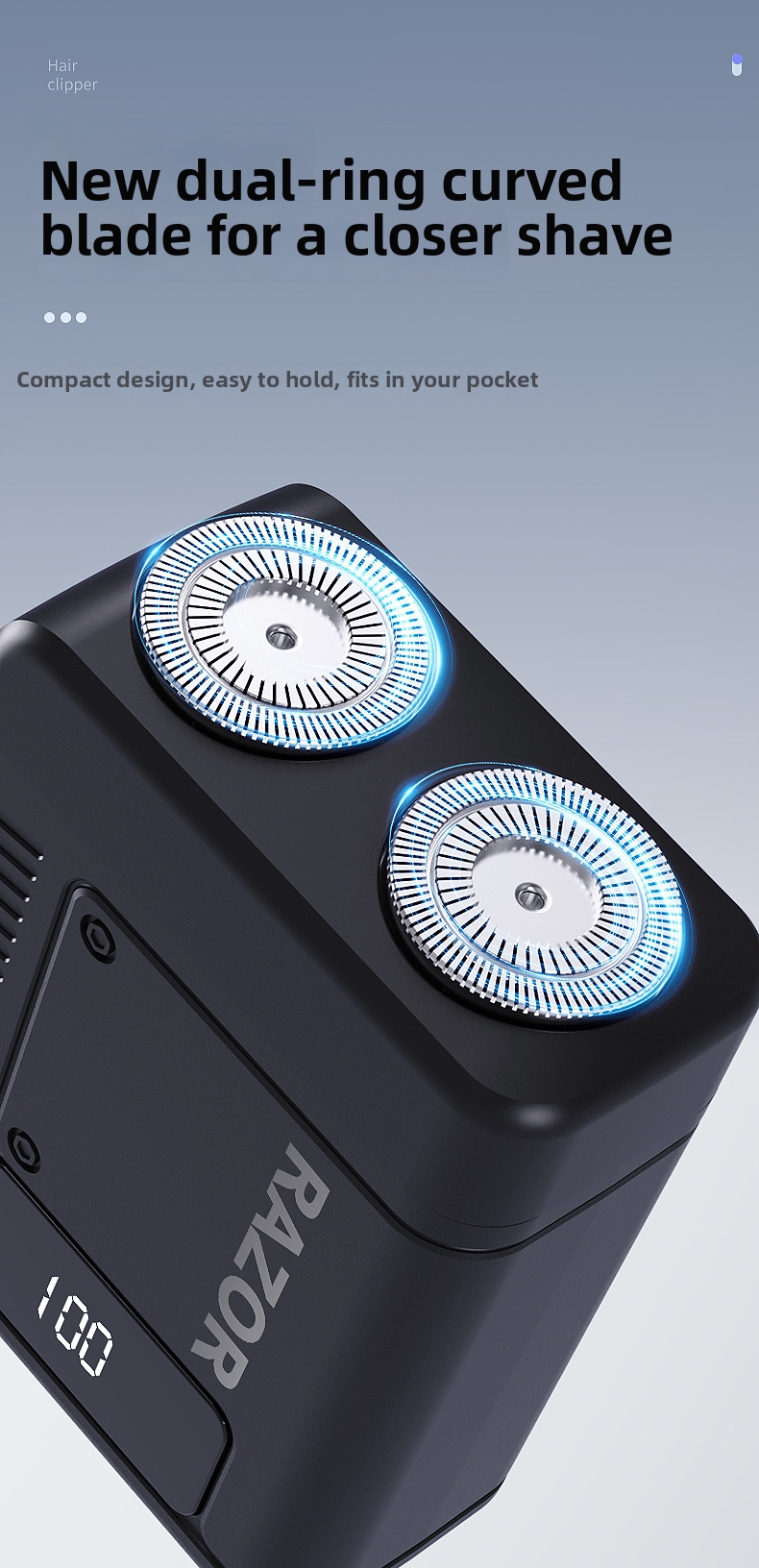 Mini afeitadora eléctrica para hombre recargable y lavable_voghion.com