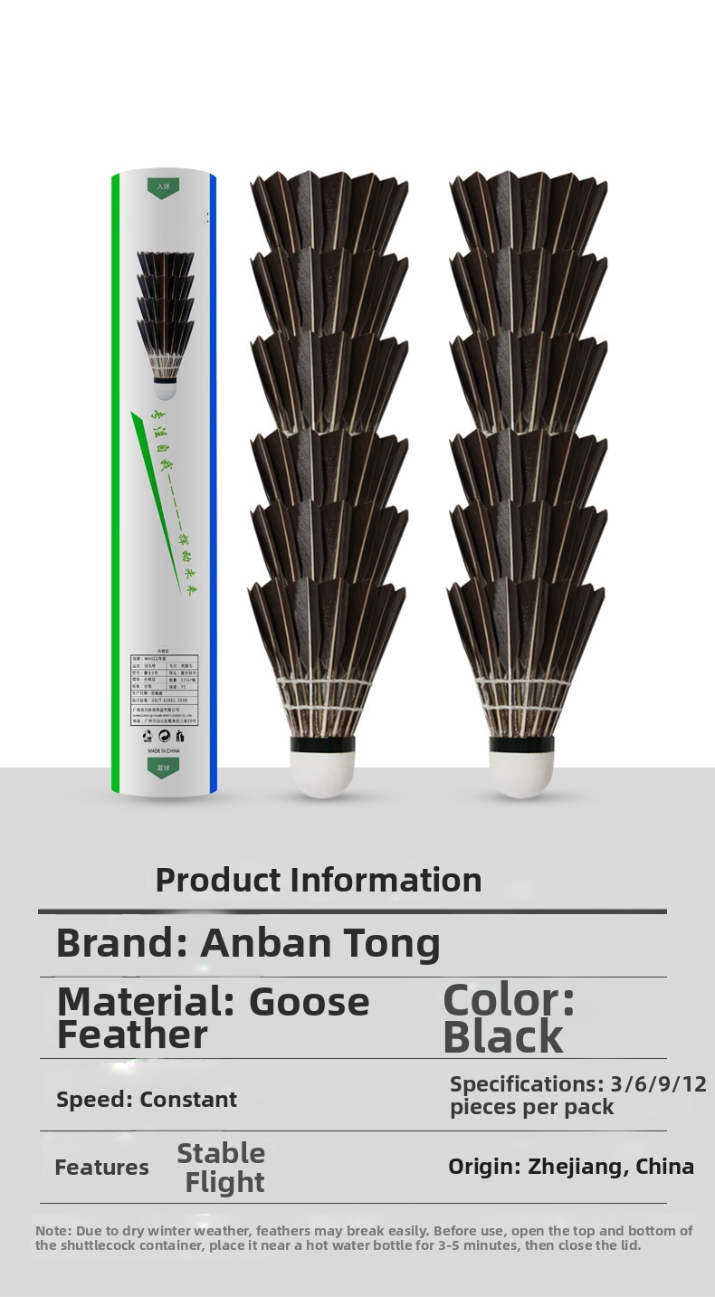 Badminton Shuttlecocks Goose Feathers Durable Indoor Outdoor Pack_voghion.com