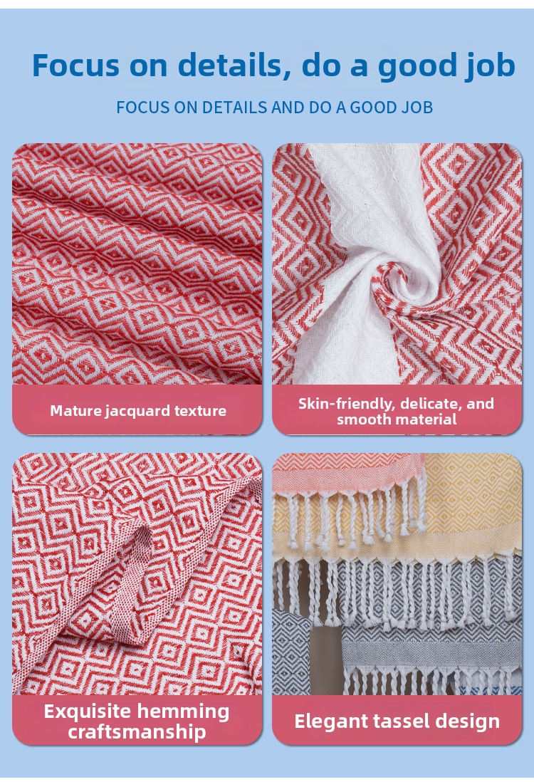 Serviette de plage à motif losanges, absorbante, à séchage rapide, douce et agréable au toucher, grande taille, plusieurs couleurs disponibles._voghion.com