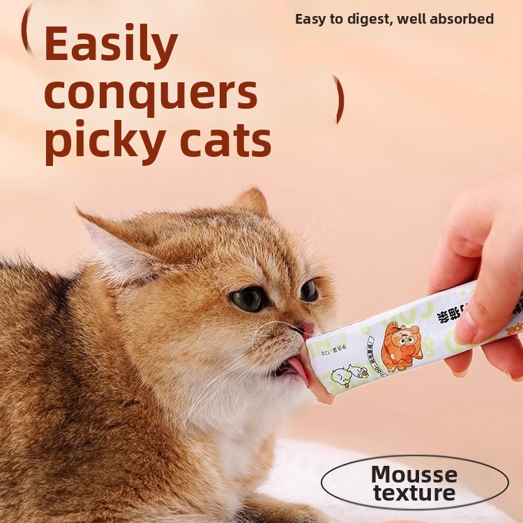 Feuchtigkeitsspendende Katzenleckerlis in Dosen, gemischter Hühnergeschmack, Nassfutter für ausgewachsene Katzen und Kätzchen, 100 Sticks pro Packung, Nahrungsergänzungsmittel_voghion.com