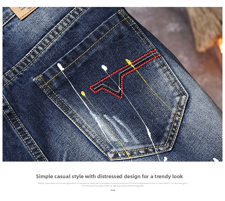 Denim shorts voor heren met scheuren en rechte losse pasvorm_voghion.com