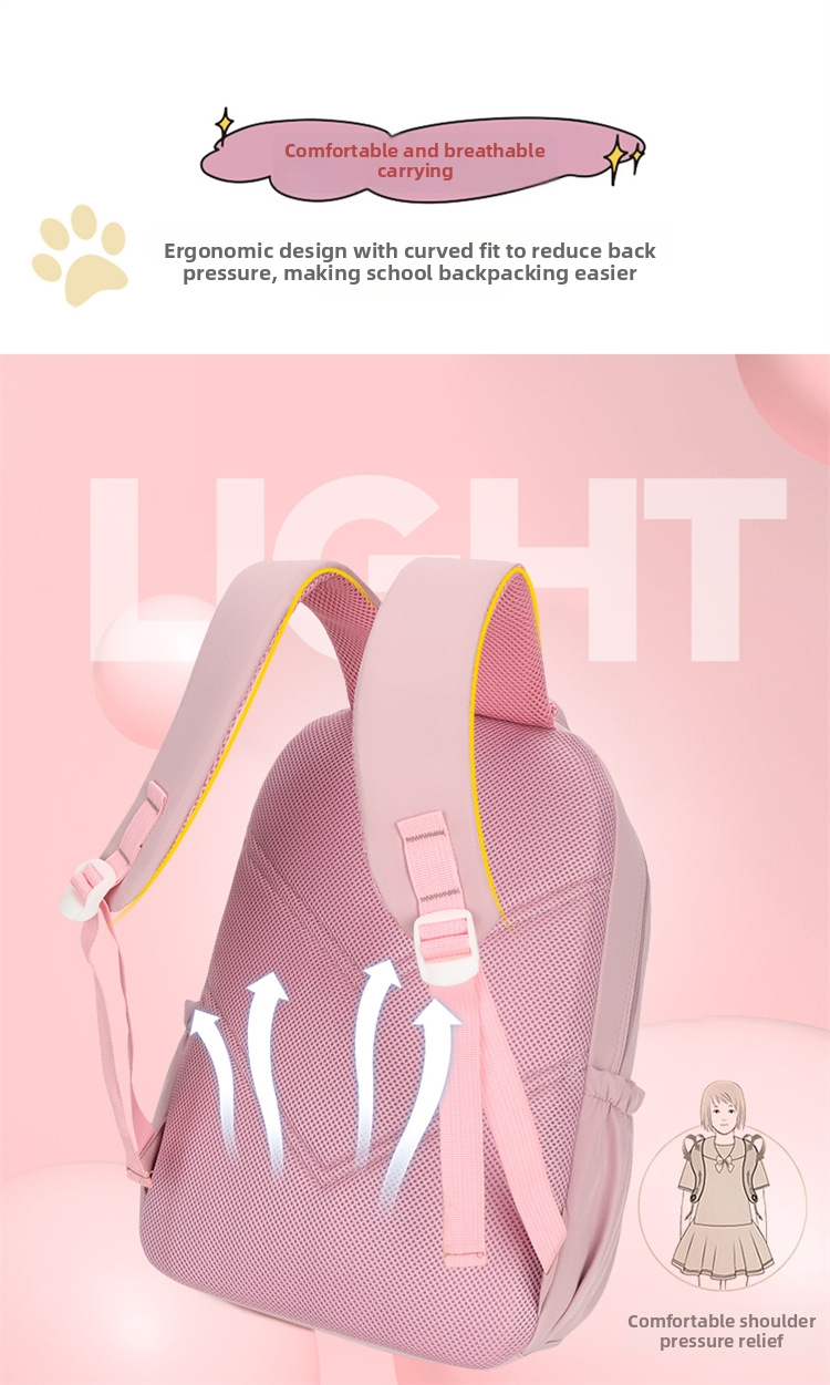 Lightweight Large Capacity Casual Backpack For School Girls_voghion.com