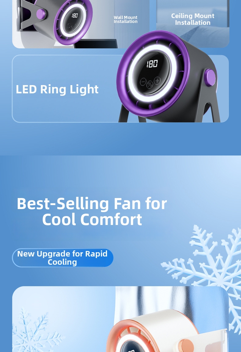 Air Circulator Fan For Home Office Desk Bedroom With Light_voghion.com