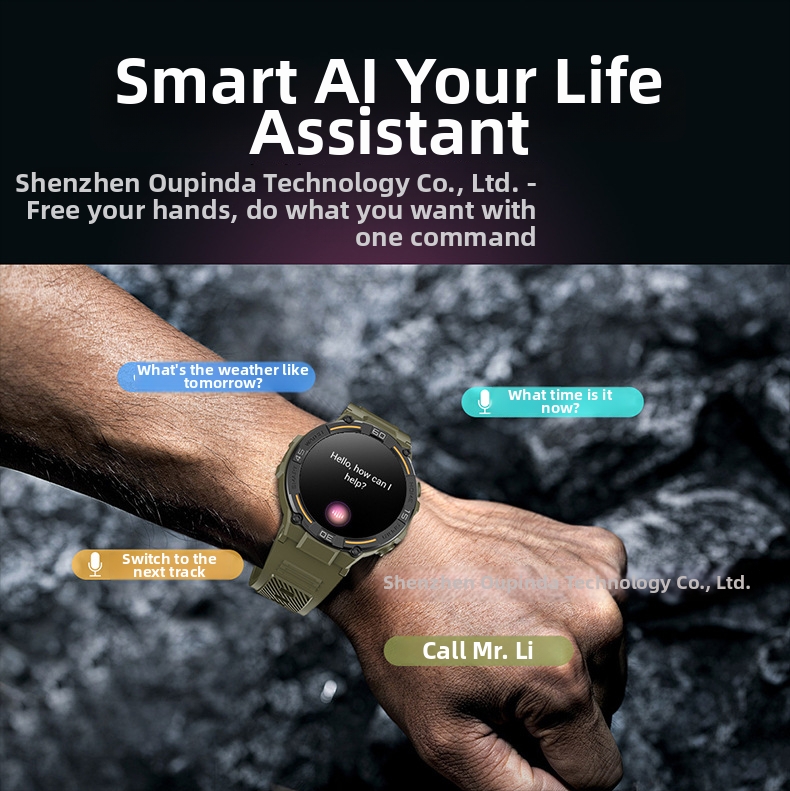 Smartwatch con luce LED, monitoraggio della frequenza cardiaca e della pressione sanguigna, schermo grande da 1,52 metri, impermeabile, chiamate Bluetooth, nuovo._voghion.com