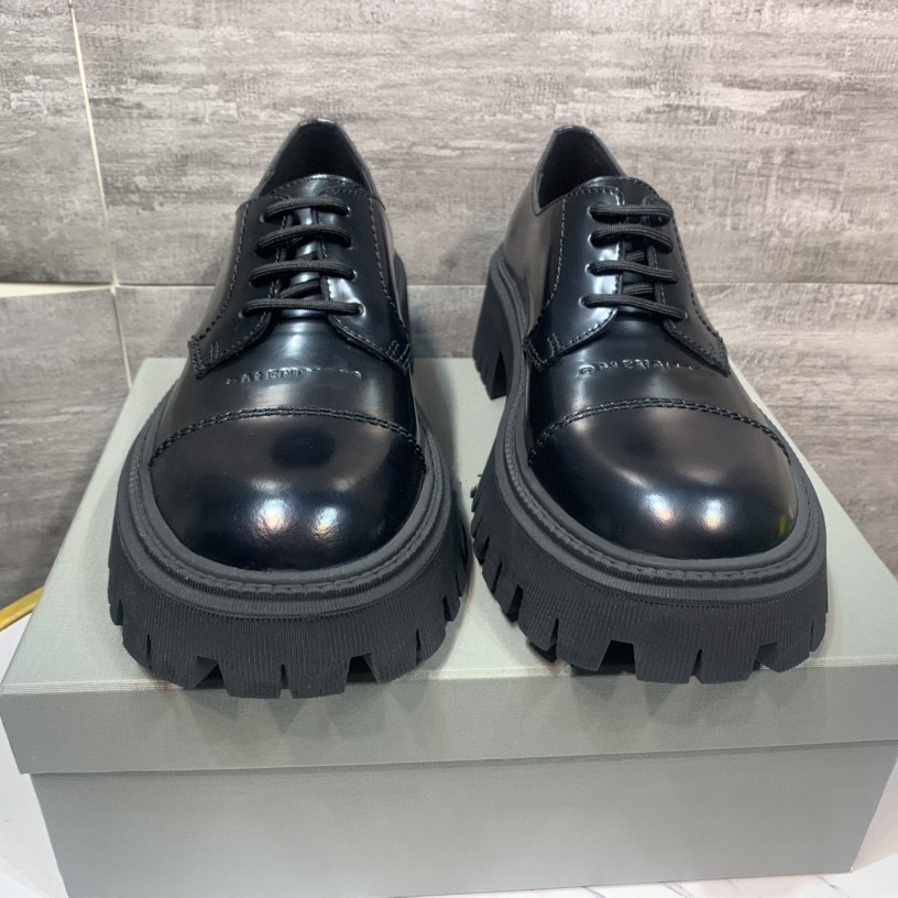 ShoeVault 2023 New Trendy Retro Distressed Men's Versatile Big Toe Derby Thick Sole Height Increasing Single Platform Shoes_voghion.com