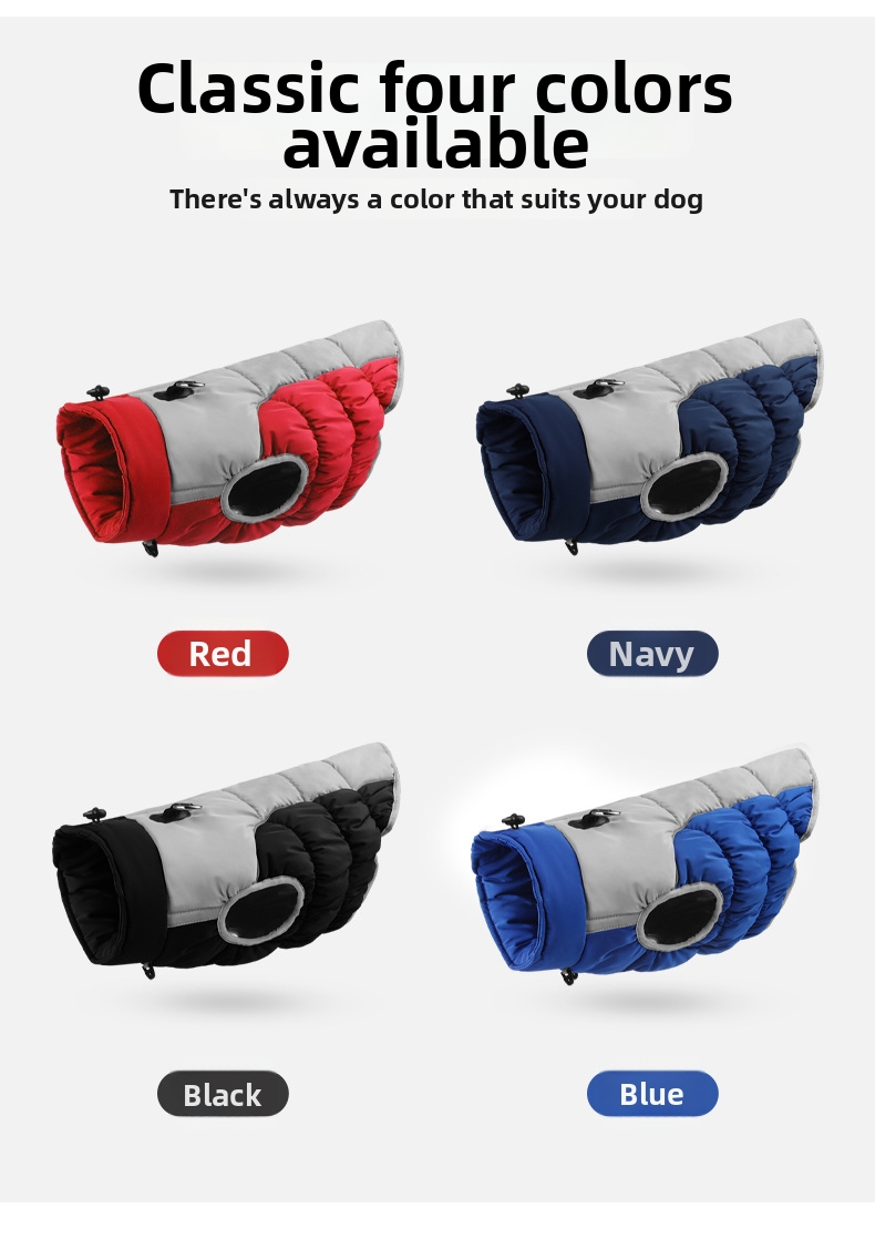 Warm Winter Dog Coat Reflective Cotton Puffer Jacket For Dogs_voghion.com