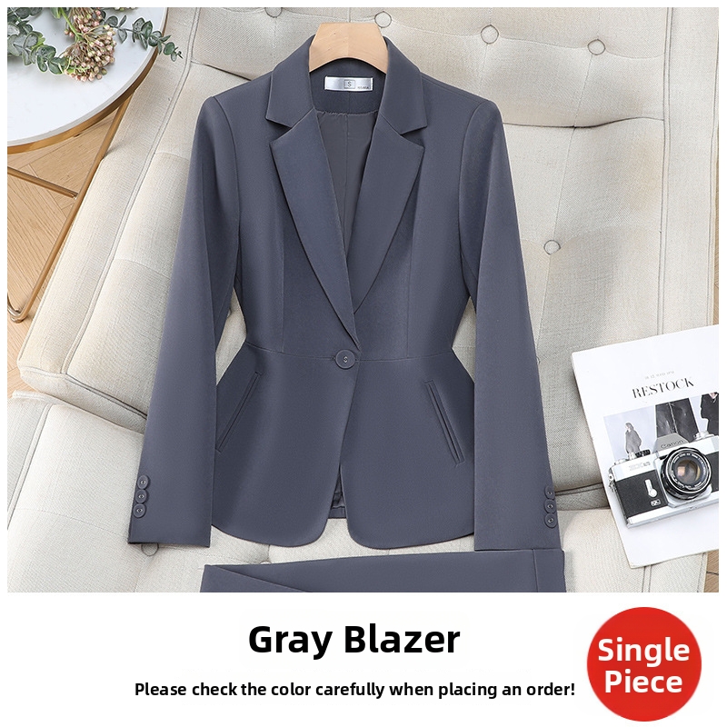 Women's Slim Fit Formal Work Uniform Hotel Front Desk Manager Suit Professional Interview Wear Spring Autumn New Style Set_voghion.com