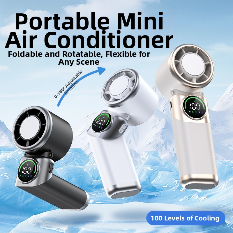 Handheld Fan Portable USB Mini Cooling Fan With 180 Degree Rotation Ice Compress Semiconductor Outdoor Household Appliance_voghion.com