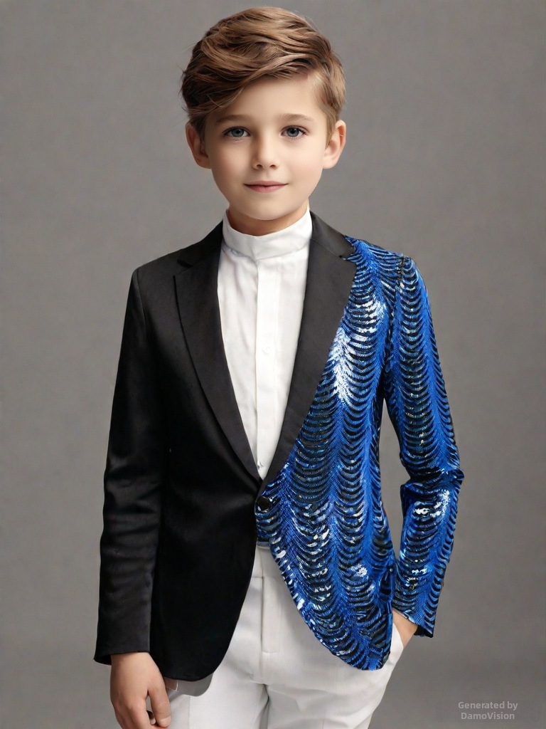 Boys Sequined Suit Set For Formal And Casual Occasions_voghion.com