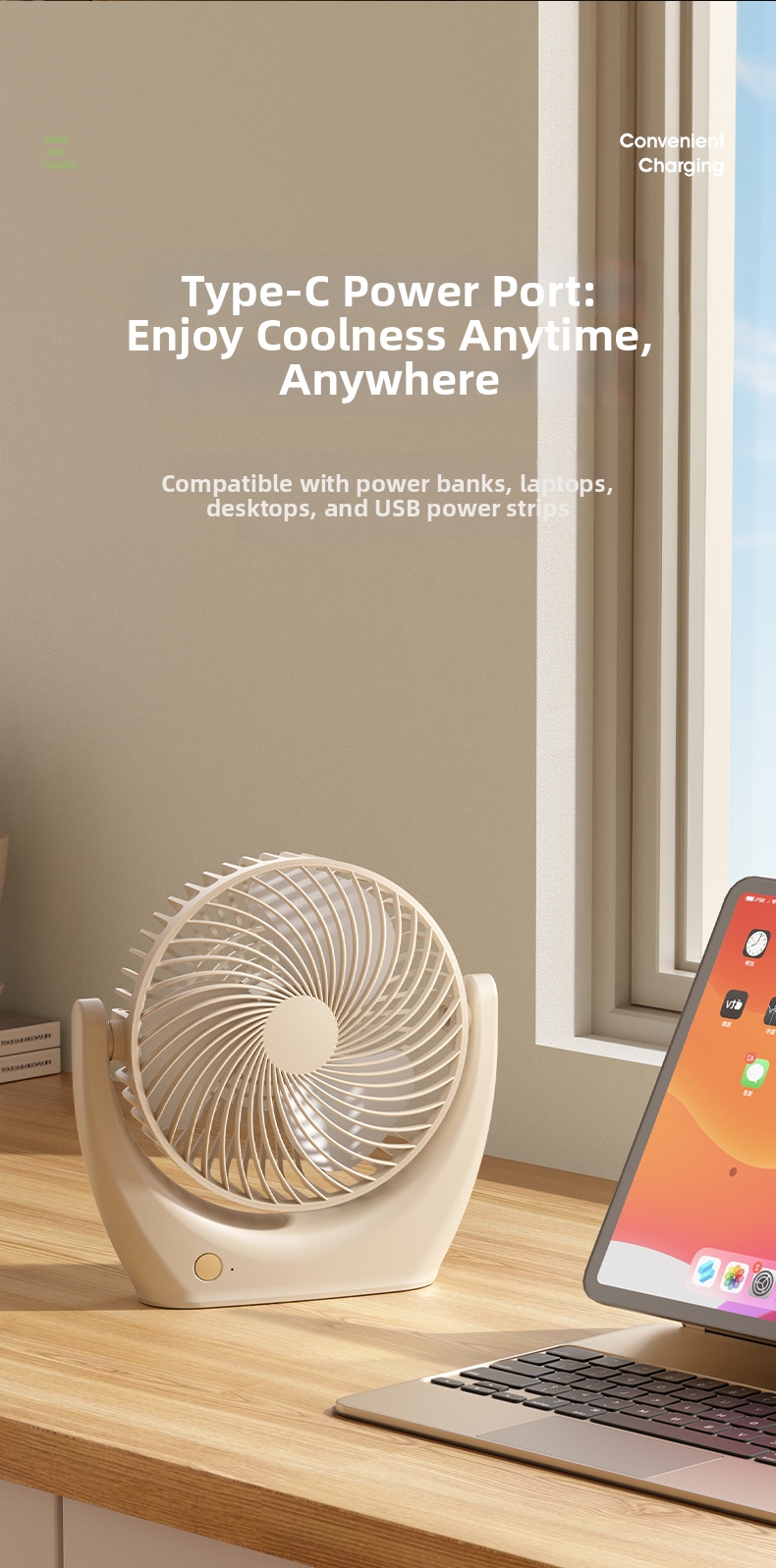 Mini ventilatore usb da tavolo con clip e lampada da scrivania_voghion.com