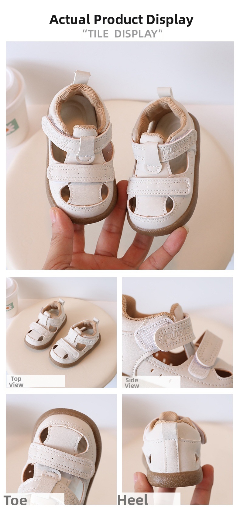 Baby Sandals Soft Sole Closed Toe Walking Shoes For Girls Boys_voghion.com