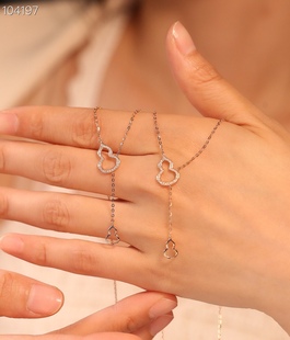 2023 New 18K gold diamond necklace symbolizing good luck gourd necklace compact appearance exquisite independent packaging