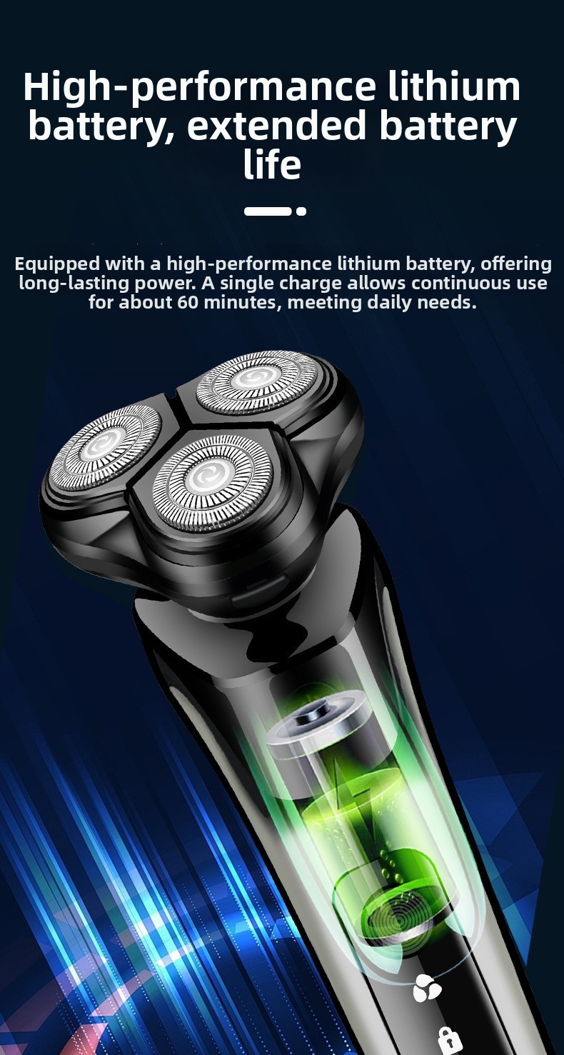 Electric Shaver For Men Usb Rechargeable With Digital Display_voghion.com