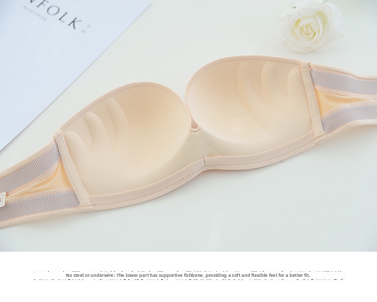 Women's Strapless Bra Lace Miracle Push-up Invisible Underwear_voghion.com