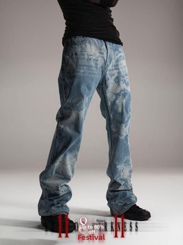 Men's Classic Straight Leg Jeans - Comfortable Washed Denim Pants For Casual Wear (Blue, Sizes M-3XL)_voghion.com