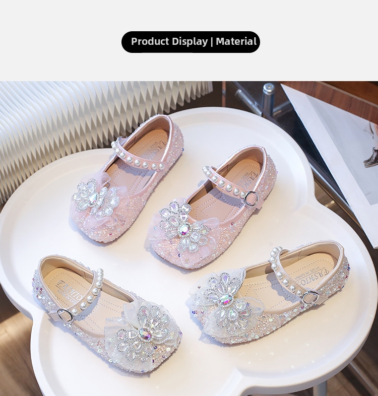 Glitzernde Prinzessin Ballerinas Für Mädchen Mit Schleife, Weich_voghion.com