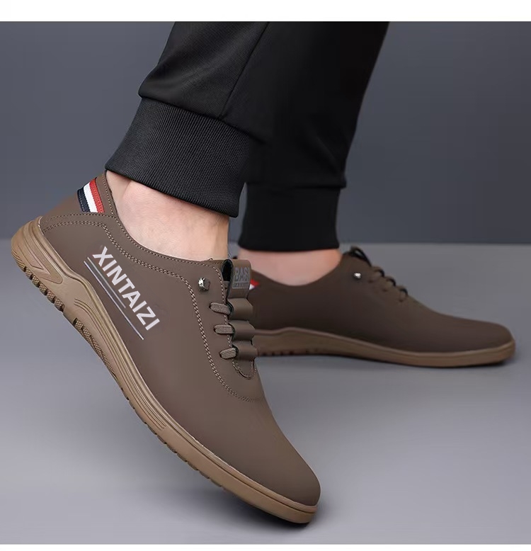 Chaussures en cuir pour hommes, collection printemps 2025, décontractées, à enfiler, semelle souple, confortables, blanches et noires, en microfibre et cuir PU. Directement de l'usine._voghion.com