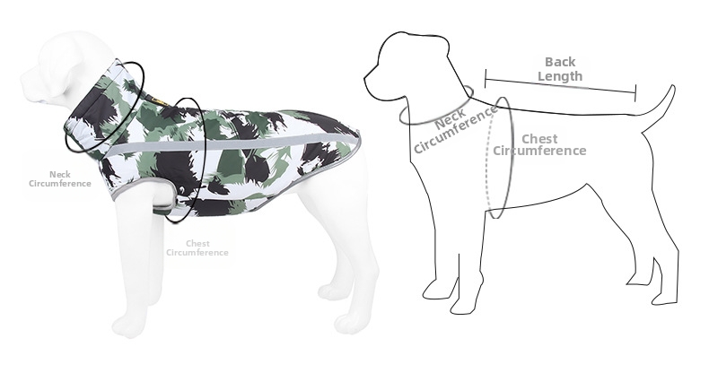 Winter Windproof Dog Jacket Reflective Padded Vest For Large Dogs_voghion.com