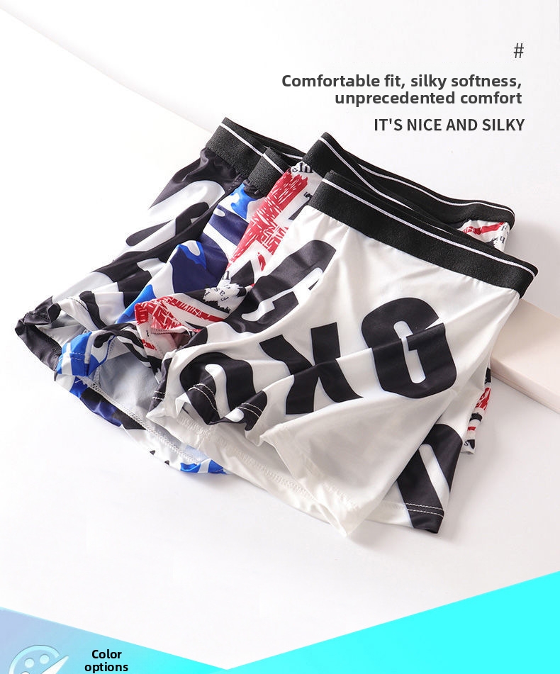 Herren Boxer Briefs Aus Eisseide Atmungsaktive Trunks Bedruckt_voghion.com