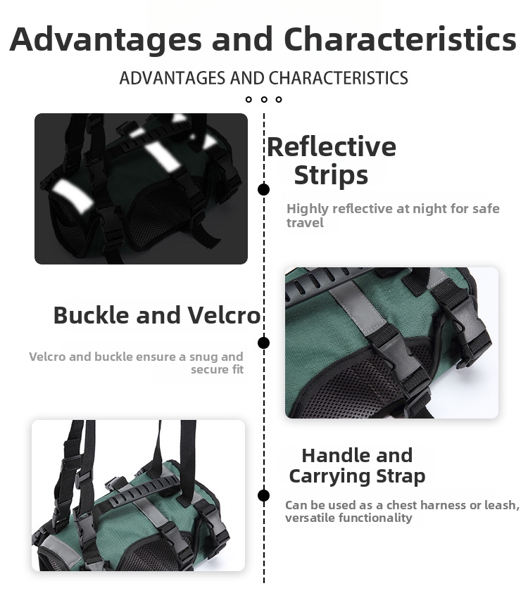 Pet Harness And Dog Leash For Car Safety And Walking Support_voghion.com