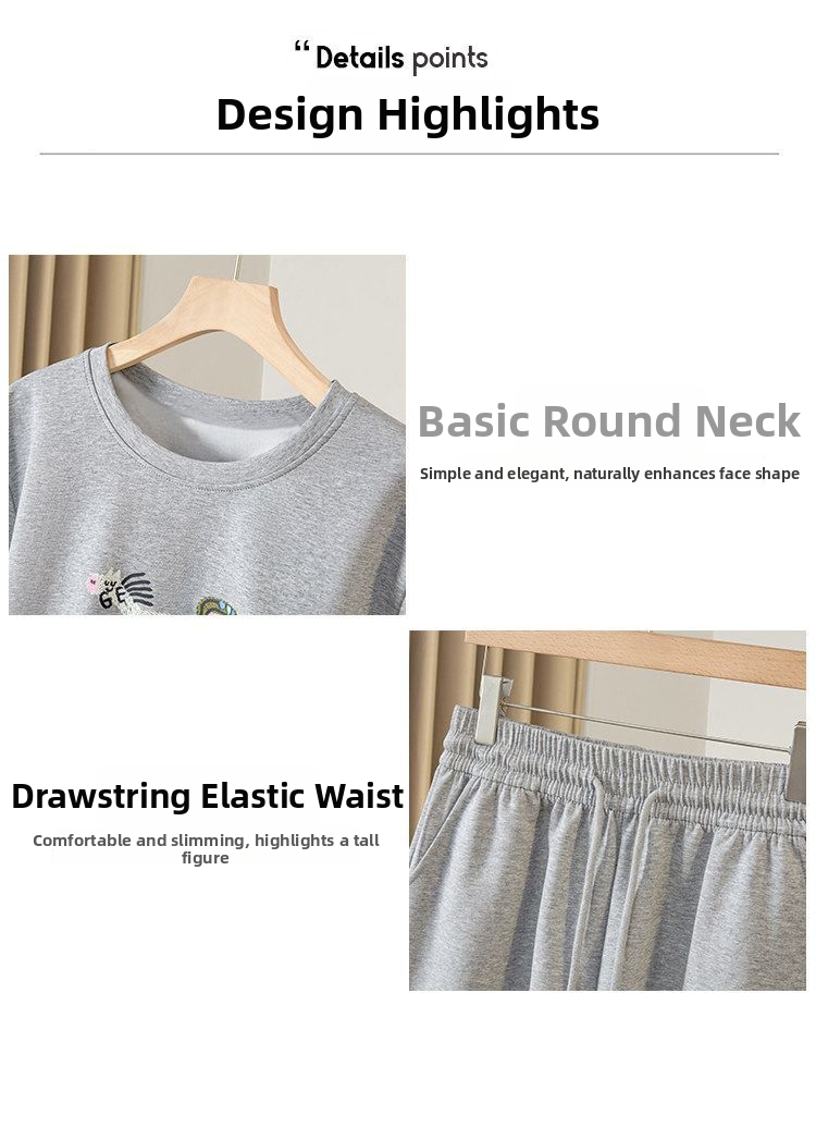 Plus Size Women's Fashion Set Short Sleeve T-Shirt And Shorts Simple Sporty Casual Two Piece Set New_ecoleips.com