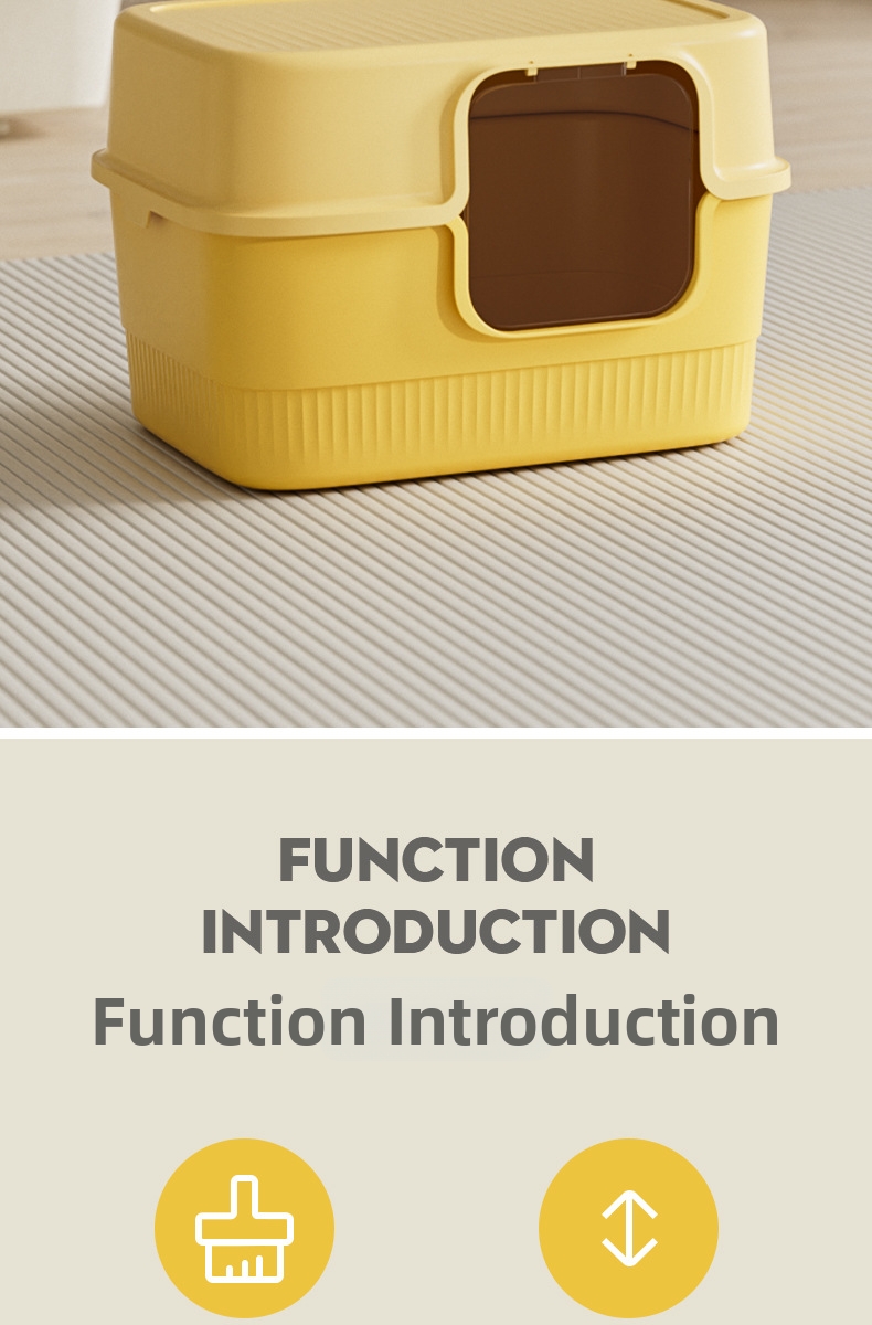 Extra grote, volledig gesloten kattenbak, geurvrij, gigantisch formaat, spatwaterdicht, huisdierbenodigdheden_voghion.com