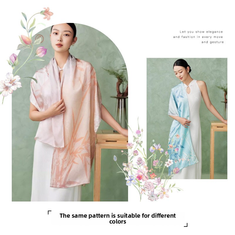Silk Scarf Print Square Scarf Traditional Pattern Spray Painting Cultural Cultural And Creative Scarf National Style Printing_voghion.com