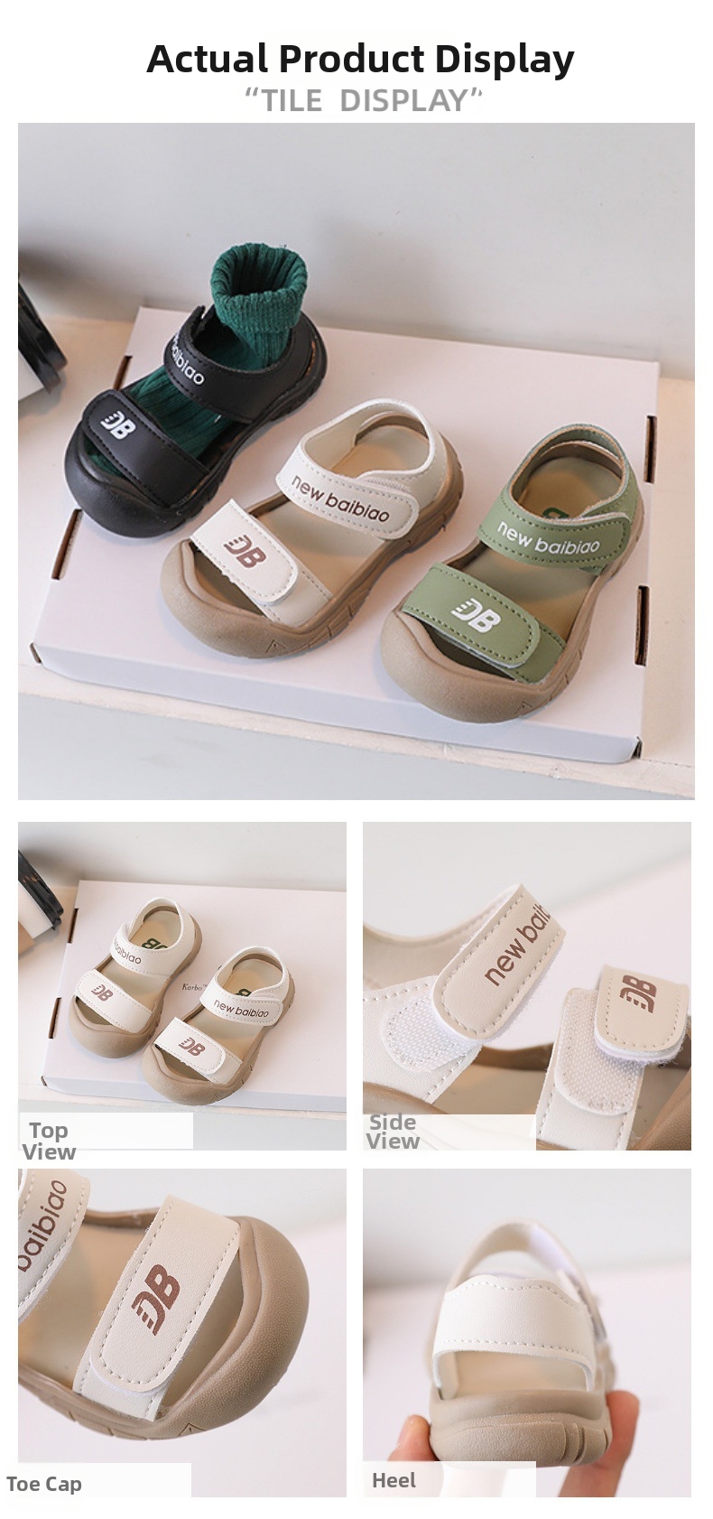 Sandales pour bébé confortables avec semelle souple mixte_voghion.com
