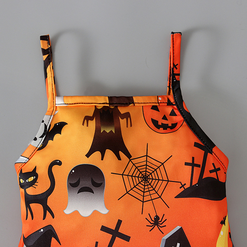 Baby Halloween Strampler Ärmellos Neckholder Mädchen Body Sommer_voghion.com