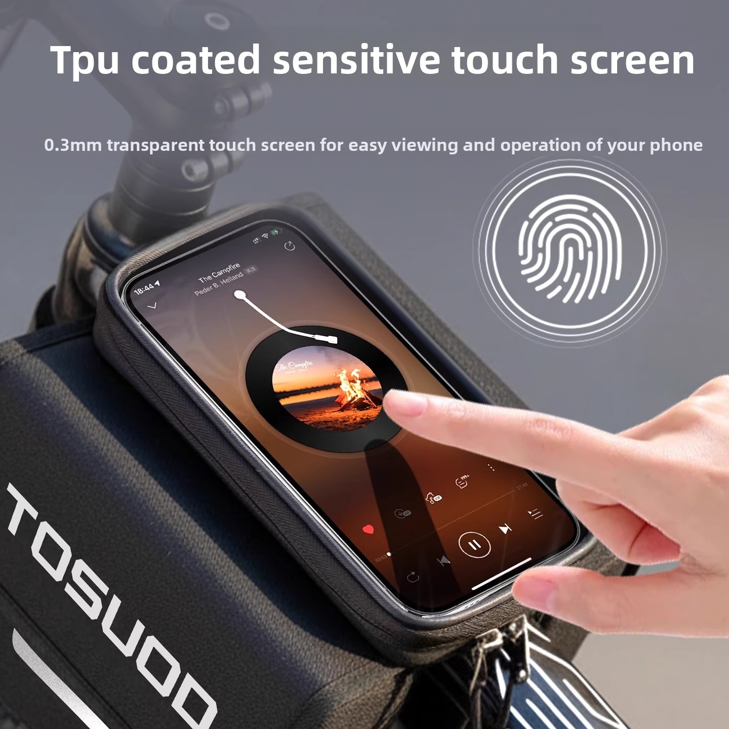 Bolsa de quadro para bicicleta impermeável com porta telemóvel_voghion.com