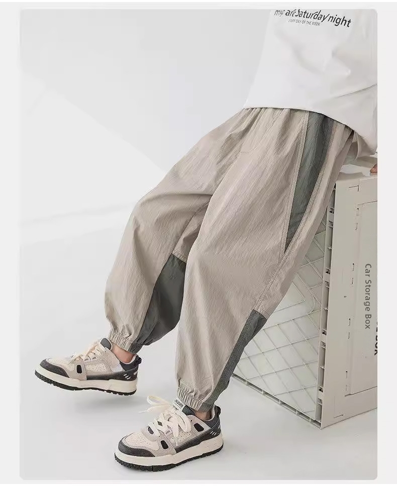 Modische Jungen Colorblock Sporthose Mit Mückenschutzfunktion_voghion.com