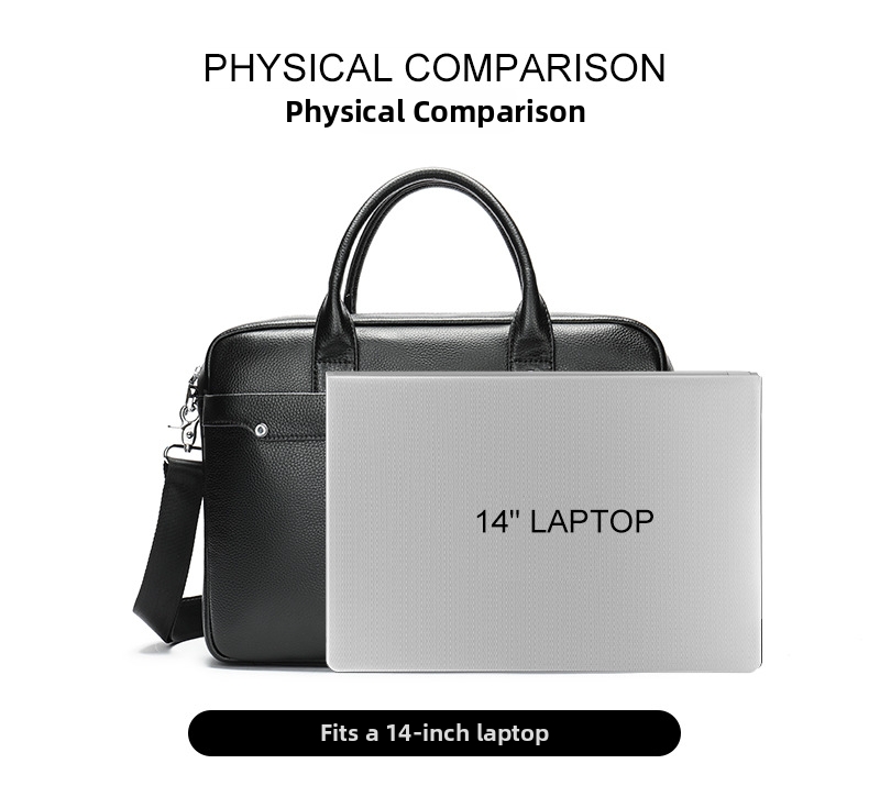 Leather Briefcase For Men Genuine Top Grain Cowhide Handbag_voghion.com