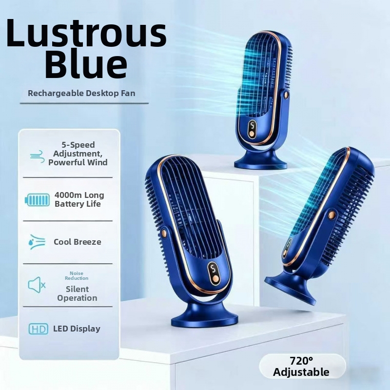 Portable Desktop USB Rechargeable Oscillating Fan For Car Home Student Dormitory Small_voghion.com
