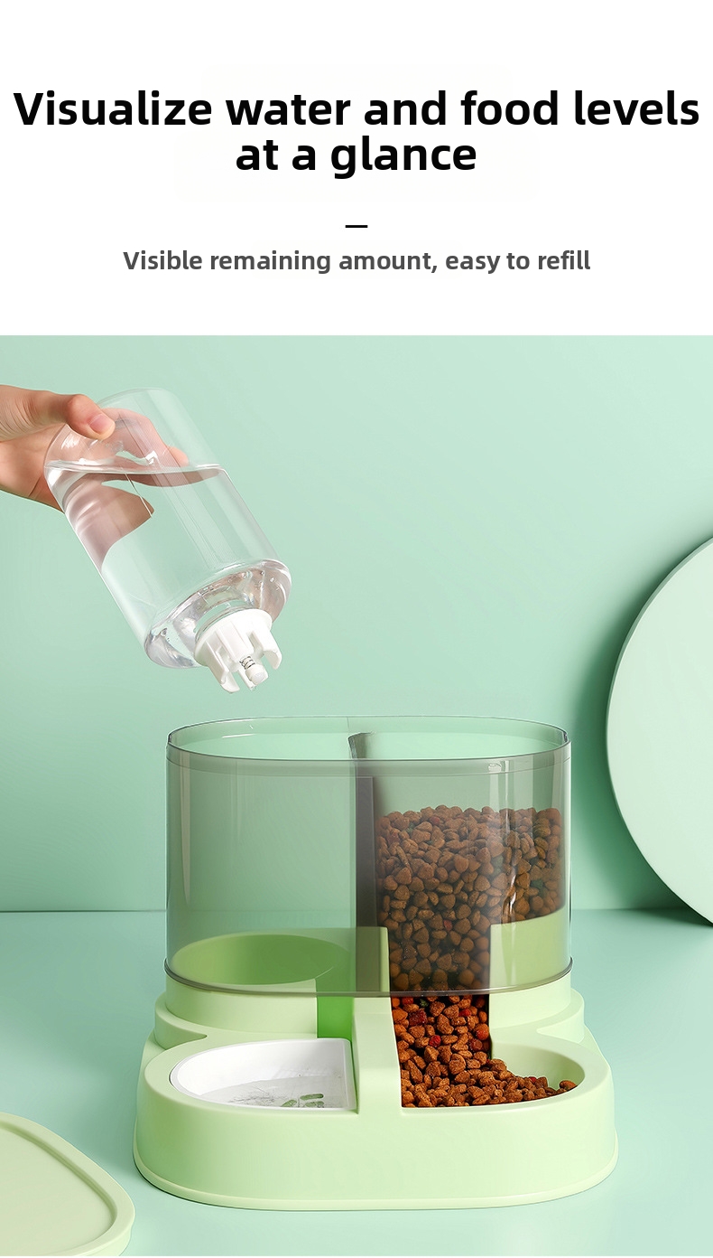 Automatic Pet Feeder And Waterer Combo For Dogs And Cats_voghion.com