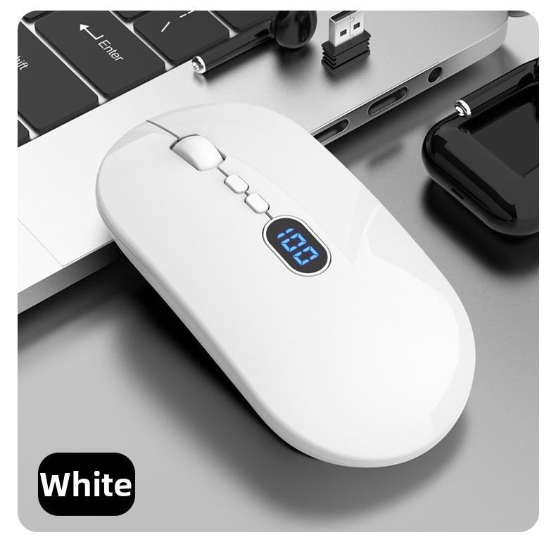 Kabellose Maus mit Bluetooth-Ladefunktion, geräuscharmem Betrieb und Akkuanzeige. Geeignet für Büro und Geschäftsgebrauch. USB-Computer._voghion.com